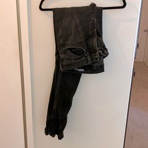 H&M tech stretch acid washed black jeans US 32 no rips